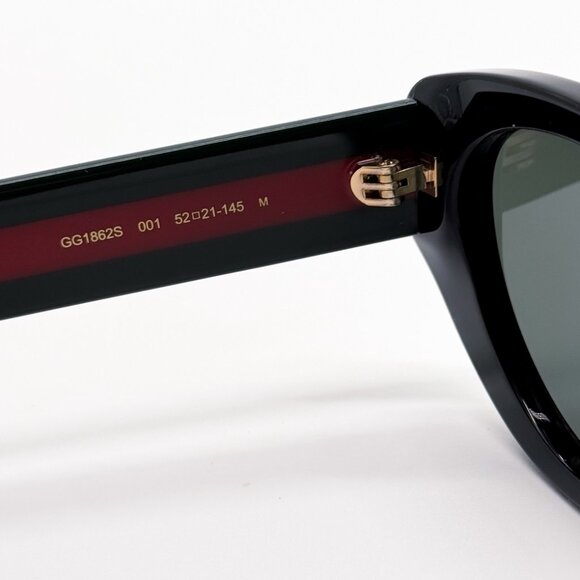 NEW GUCCI GG1862S 001 CAT EYE BLACK WOMEN SUNGLASSES GUCCI - Picture 9 of 11
